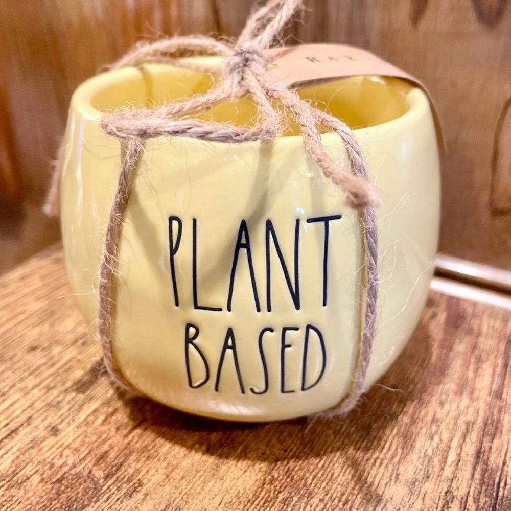 Rae Dunn PLANT BASED Small Light Yellow Planter BRAND NEW!!
